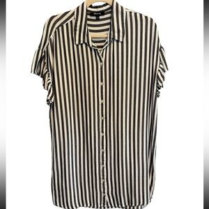 Madewell Black and White Striped short sleeve Mini Dress XXL